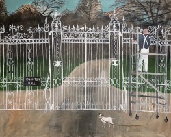 painting the gates at houghton hall